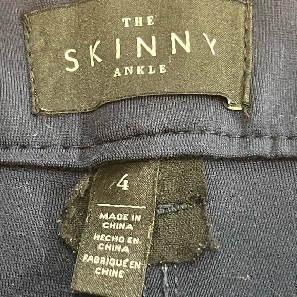 White House Black Market Navy Zip-Hem Skinny Ankle Pants Stretch Size 4 - Picture 8 of 11